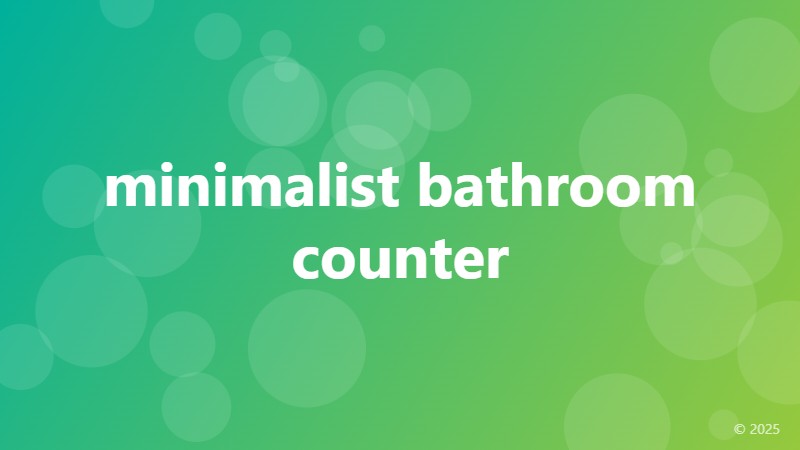 minimalist bathroom counter