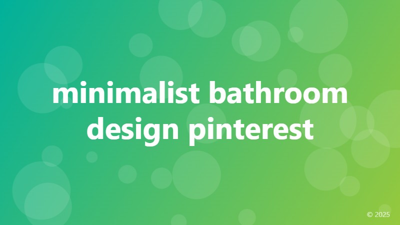 minimalist bathroom design pinterest