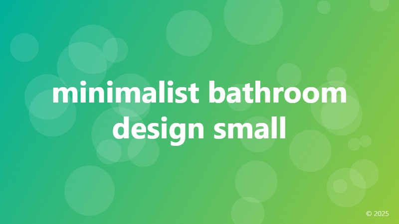 minimalist bathroom design small
