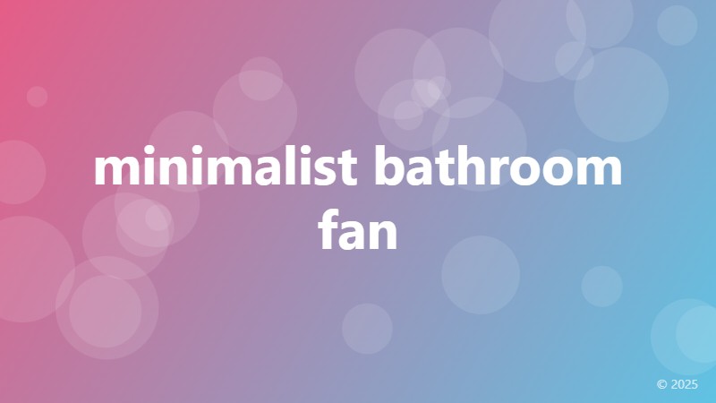 minimalist bathroom fan