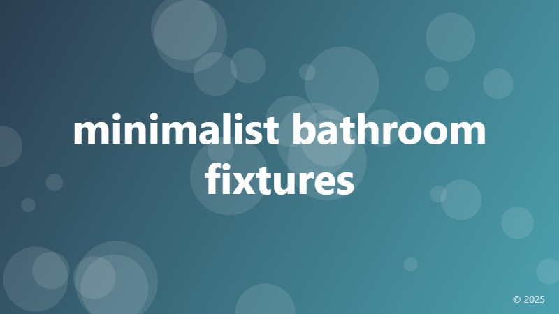 minimalist bathroom fixtures