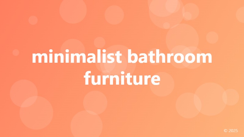 minimalist bathroom furniture