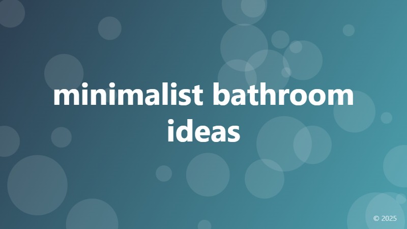 minimalist bathroom ideas