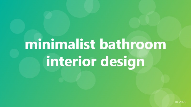 minimalist bathroom interior design