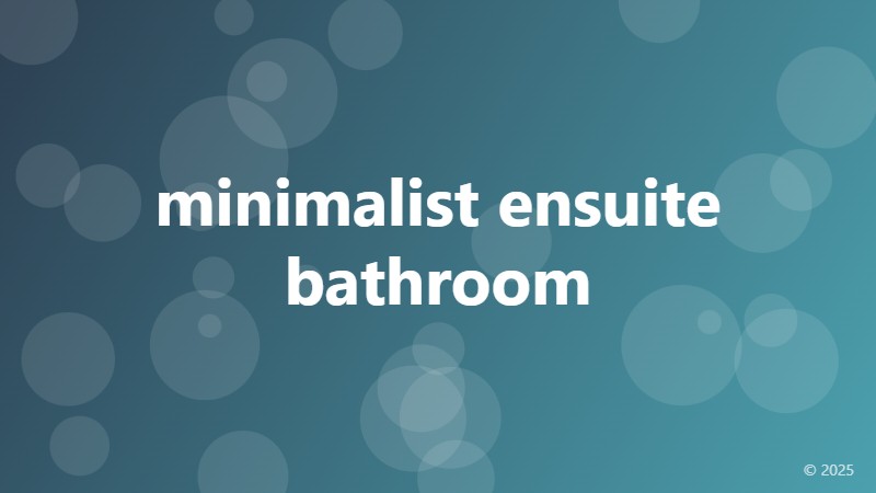 minimalist ensuite bathroom