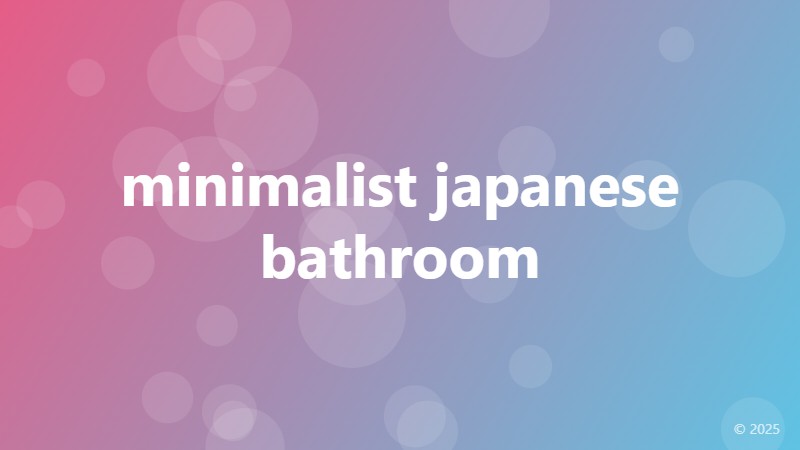 minimalist japanese bathroom