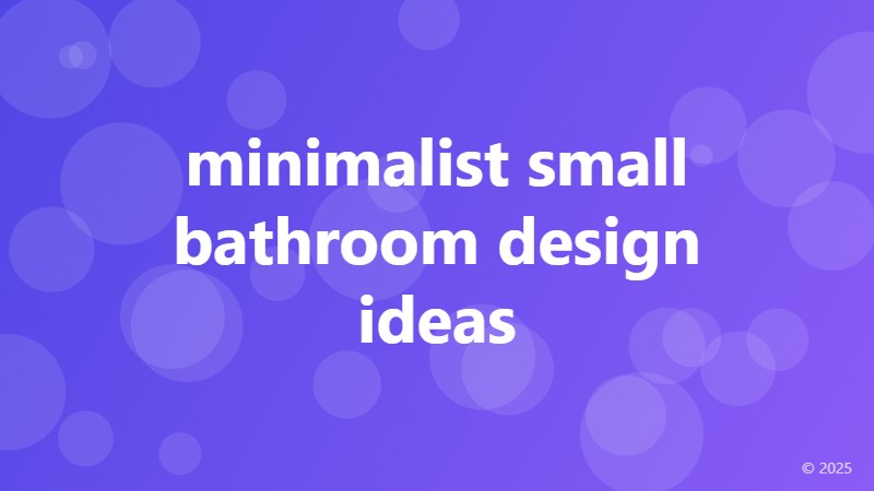 minimalist small bathroom design ideas