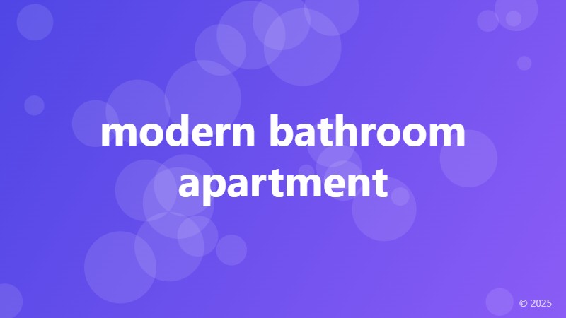 modern bathroom apartment