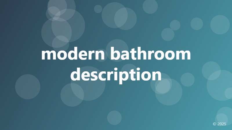 modern bathroom description