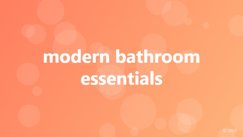 modern bathroom essentials