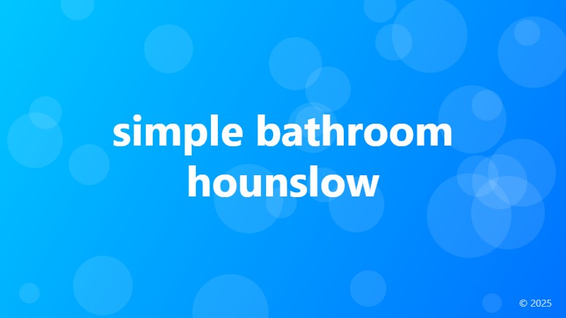 simple bathroom hounslow