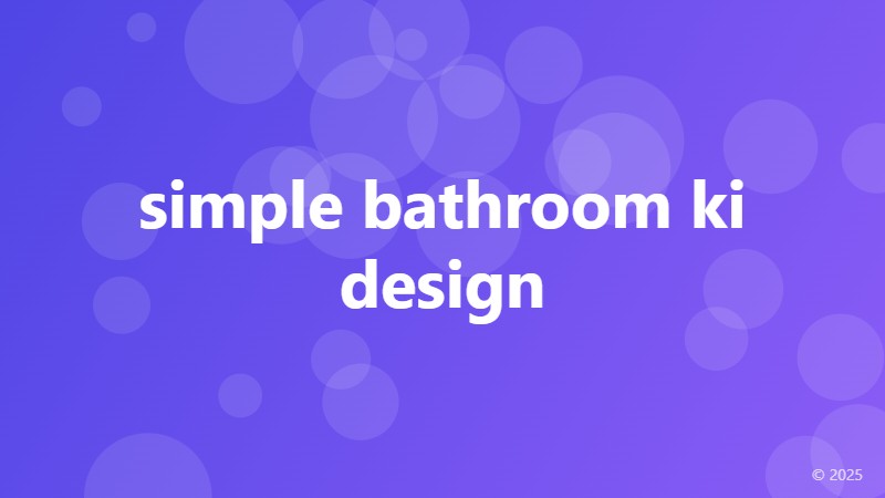 simple bathroom ki design