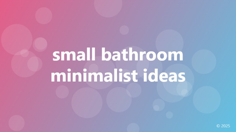 small bathroom minimalist ideas